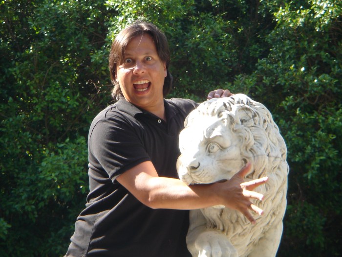 Having fun with public sculptures