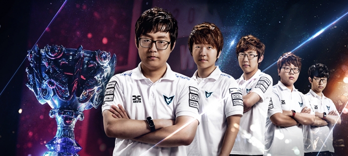 Das Team "Samsung Galaxy White", "League of Legends"-Weltmeister 2014 mit USD 1 Mio Preisgeld
